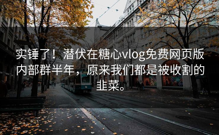 实锤了！潜伏在糖心vlog免费网页版内部群半年，原来我们都是被收割的韭菜。