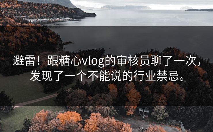 避雷！跟糖心vlog的审核员聊了一次，发现了一个不能说的行业禁忌。